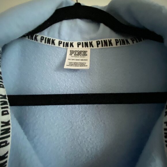 PINK Blue Sweatshirt Pullover Women's Elastic Hem Cotton/Polyester Blend Size XS - Picture 4 of 5